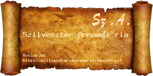 Szilveszter Annamária névjegykártya