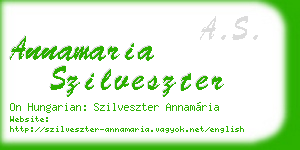 annamaria szilveszter business card